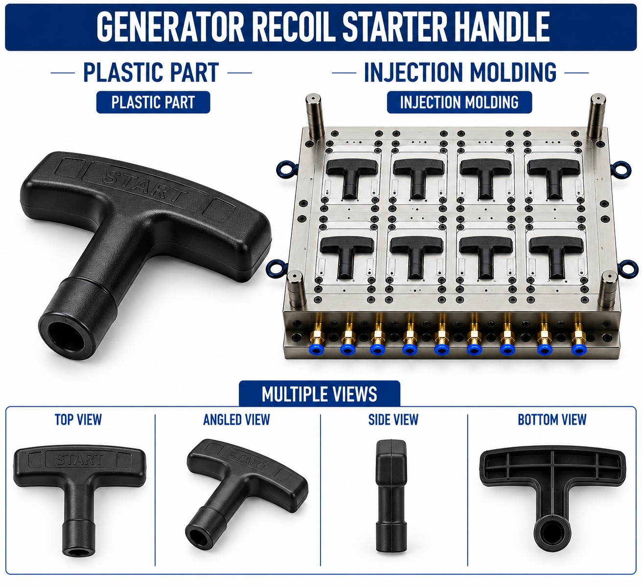 Generator Plastic Recoil Starter Handle Mould and Moulding Service